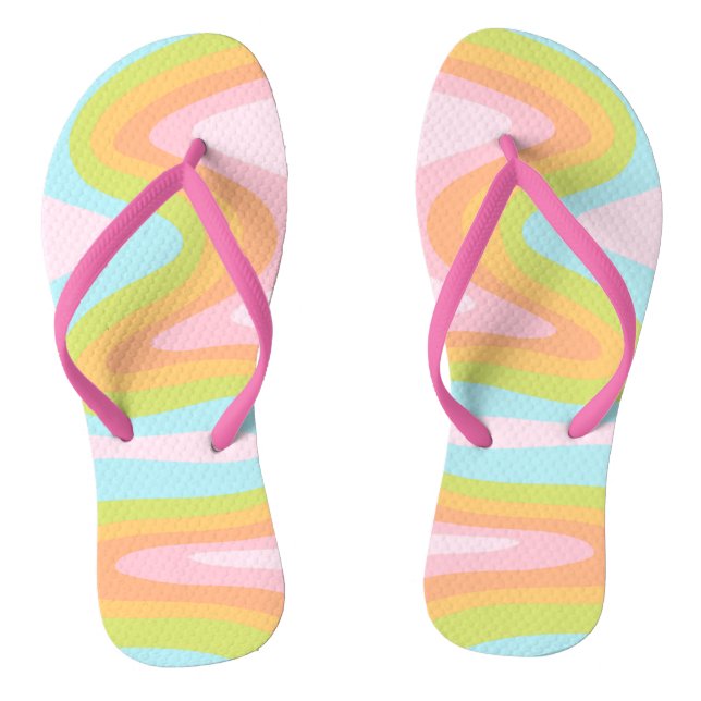 Pastel-Regenbogenkniggle Flip Flops (Fußbett)