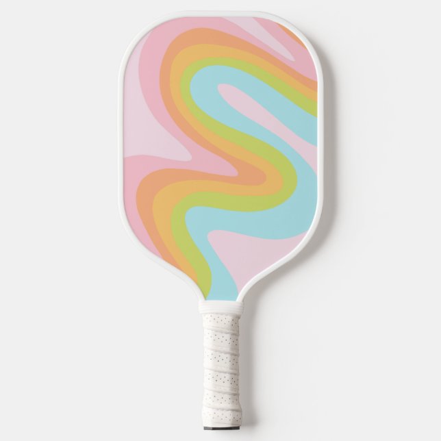 Pastel-Regenbogenkniggle Pickleball Schläger (Vorderseite)
