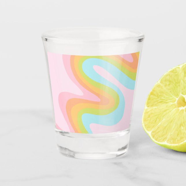 Pastel-Regenbogenkniggle Schnapsglas (Vorderseite)