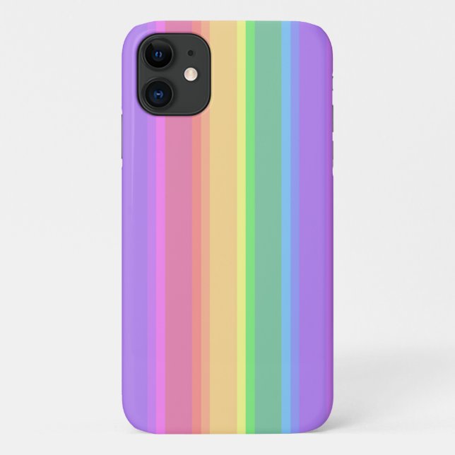 Pastel-Regenbogenstreifen Case-Mate iPhone Hülle (Rückseite)