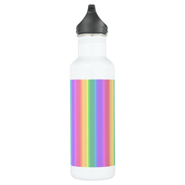 Pastel-Regenbogenstreifen Edelstahlflasche (Rechts)