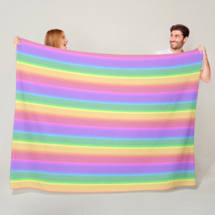 Pastel-Regenbogenstreifen Fleecedecke
