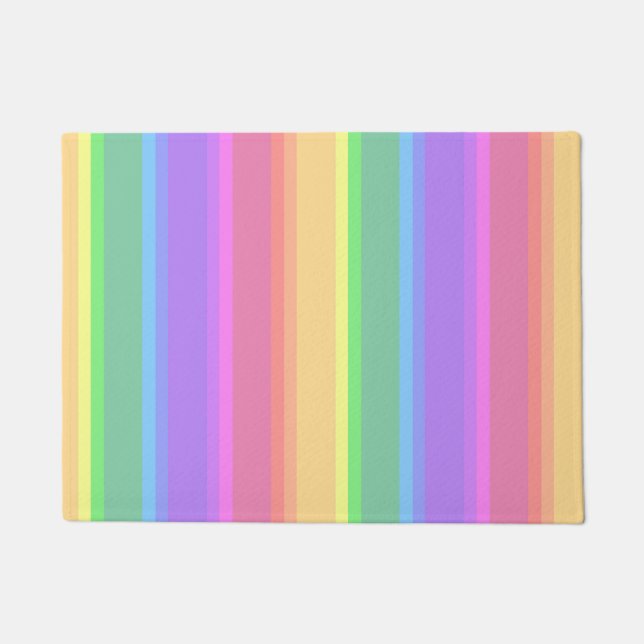 Pastel-Regenbogenstreifen Fußmatte (Vorderseite)