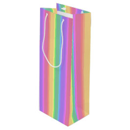 Pastel-Regenbogenstreifen Geschenktüte Für Weinflaschen