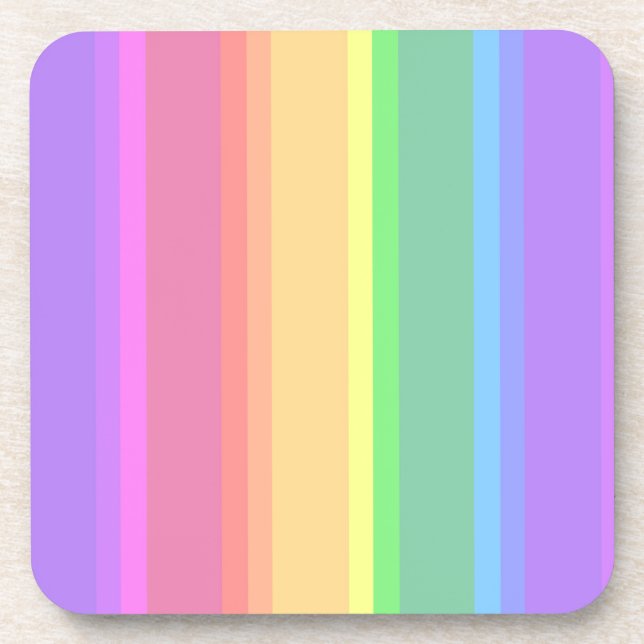 Pastel-Regenbogenstreifen Getränkeuntersetzer (Vorderseite)