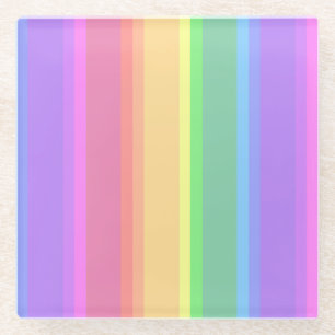 Pastel-Regenbogenstreifen Glasuntersetzer