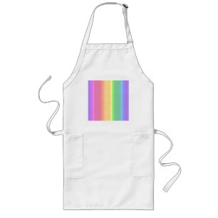 Pastel-Regenbogenstreifen Lange Schürze
