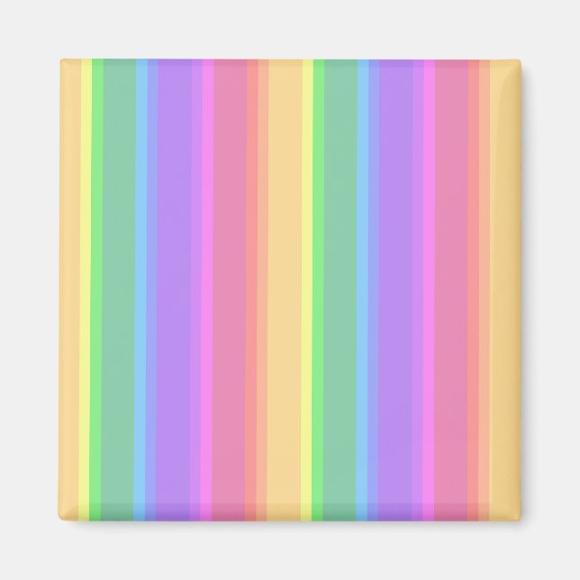 Pastel-Regenbogenstreifen Magnet (Vorne)