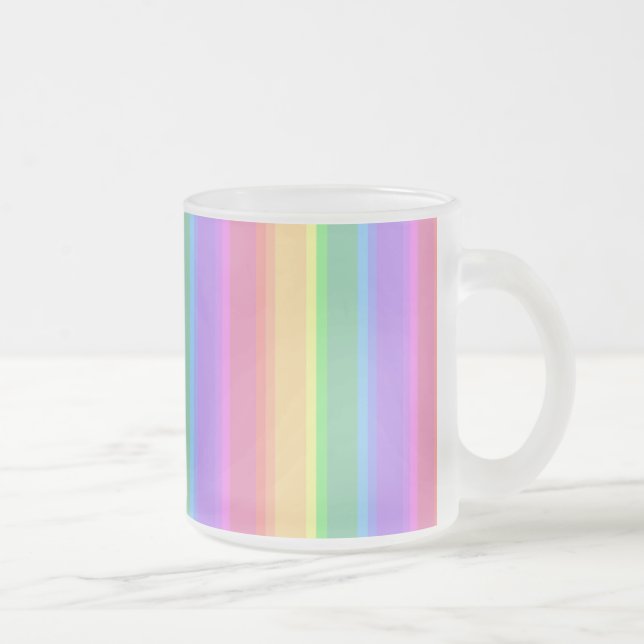Pastel-Regenbogenstreifen Mattglastasse (Rechts)