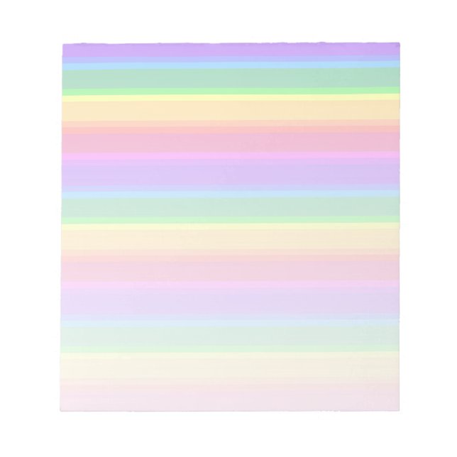 Pastel-Regenbogenstreifen Notizblock (Vorderseite)