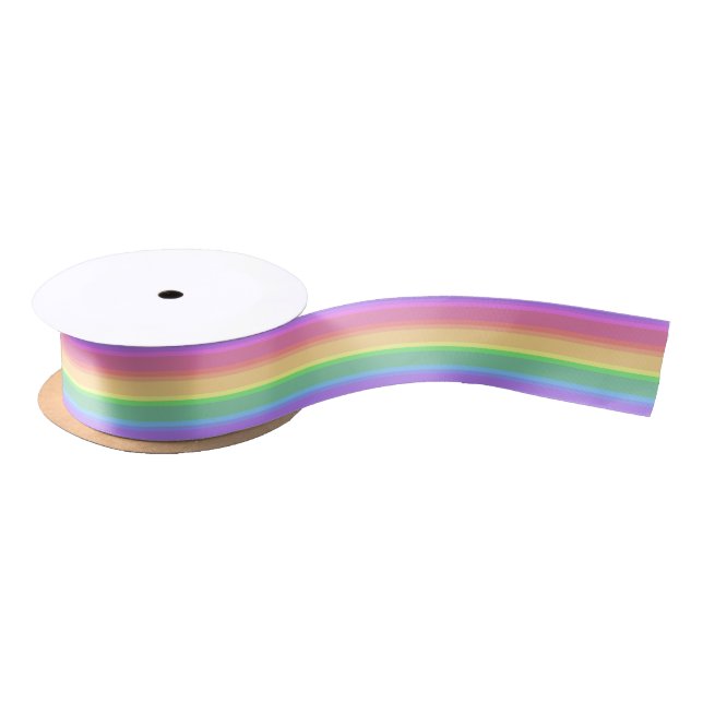 Pastel-Regenbogenstreifen Satinband (Spule)