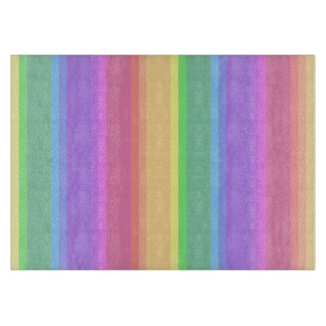 Pastel-Regenbogenstreifen Schneidebrett (Vorderseite)