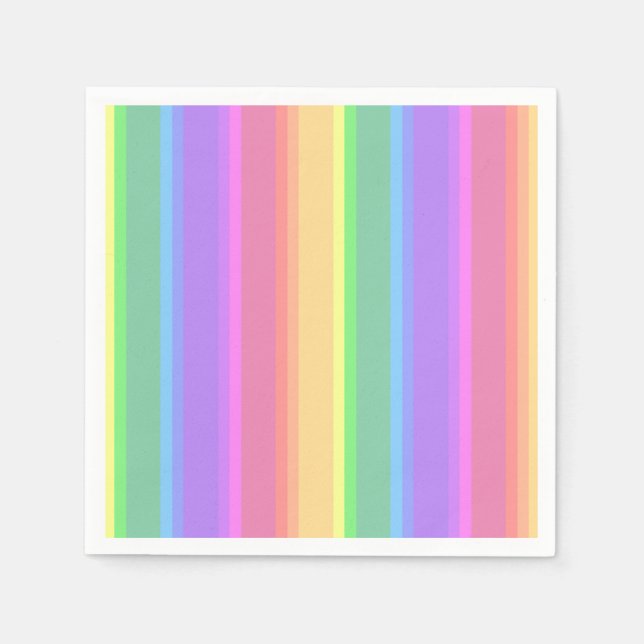 Pastel-Regenbogenstreifen Serviette (Vorderseite)