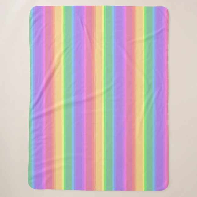 Pastel-Regenbogenstreifen Sherpadecke (Vorderseite)