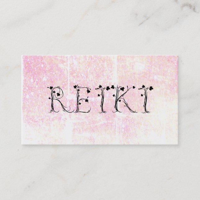 *~* Pastel REIKI Ivy Typografy Grunge Glitzer Visitenkarte (Vorderseite)
