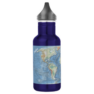 Pastel Relief World Map – Personalized Edelstahlflasche