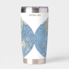 Pastel Relief World Map – Personalized Thermobecher