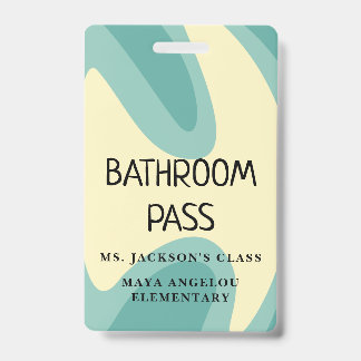 Pastel Retro Back To School Bathroom Hall Pass Ausweis