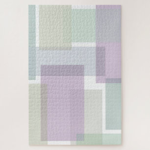 Pastel Retro blockiert Lavender Green Blue Abstrak Puzzle