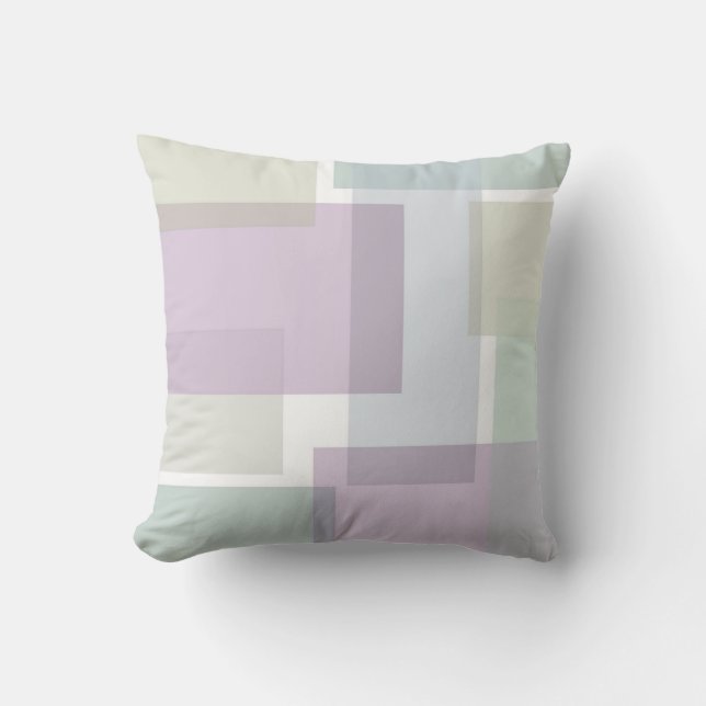 Pastel Retro blockiert Lavender Green Blue Kissen (Vorderseite)