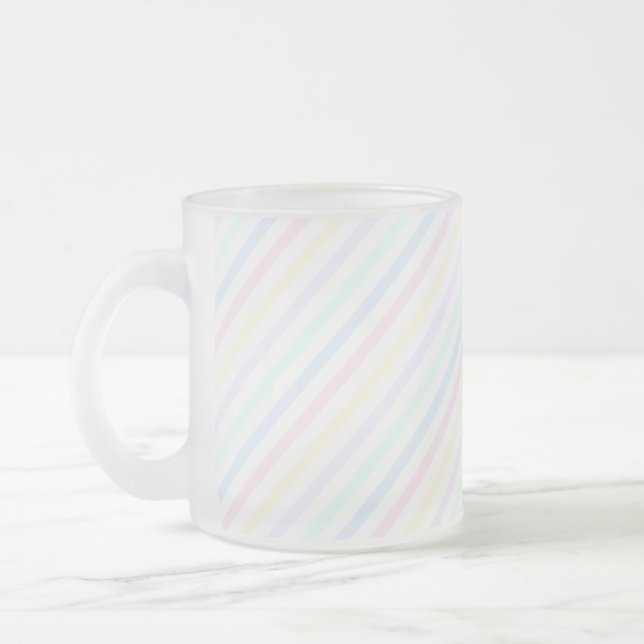 Pastel Retro Candy Stripe Mattglastasse (Links)