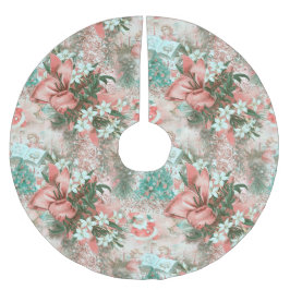 Pastel Retro Christmas Vignette Polyester Weihnachtsbaumdecke