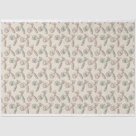 Pastel Retro-Fahrräder mit Blume Seidenpapier