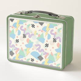 Pastel Retro Memphis Pattern Swirls Metall Brotdose