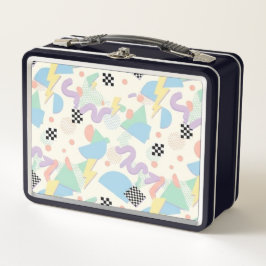 Pastel Retro Memphis Pattern Swirls Metall Brotdose