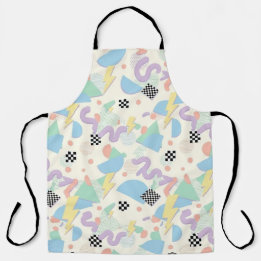 Pastel Retro Memphis Pattern Swirls Schürze
