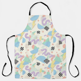Pastel Retro Memphis Pattern Swirls Schürze