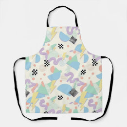 Pastel Retro Memphis Pattern Swirls Schürze