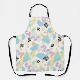 Pastel Retro Memphis Pattern Swirls Schürze