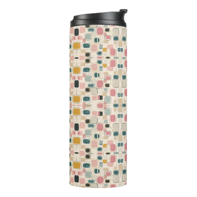 Pastel Retro Pattern | Abstract Pebble & Pod Thermosbecher (Nach links gedreht)