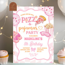 Pastel Retro Pizza und Pajamas Party