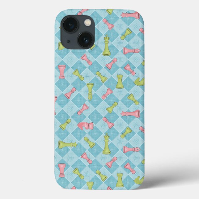 Pastel Retro Schachbrett Case-Mate iPhone Hülle (Rückseite)