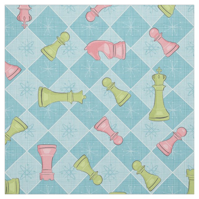 Pastel Retro Schachbrett Stoff (Muster)