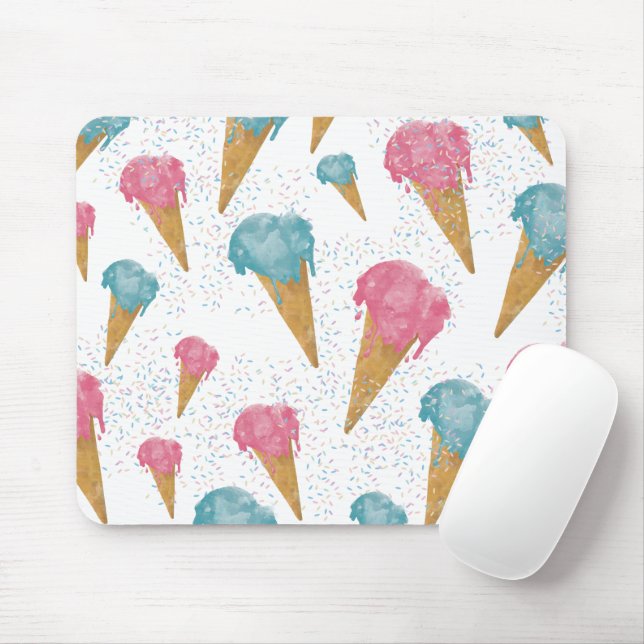 Pastel Retro Wasserfarben Ice Mousepad (Mit Mouse)
