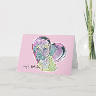 Pastel Rhodesian Ridgeback Gesälltes Glasherz Karte