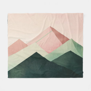 Pastel Ridge – Geometrische Berglandschaft #1 Fleecedecke