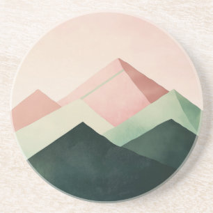 Pastel Ridge – Geometrische Berglandschaft #1 Getränkeuntersetzer