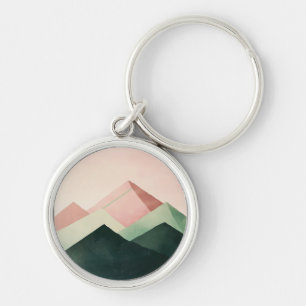 Pastel Ridge – Geometrische Berglandschaft #1 Schlüsselanhänger