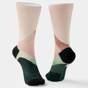 Pastel Ridge – Geometrische Berglandschaft #1 Socken