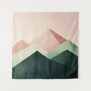 Pastel Ridge – Geometrische Berglandschaft #1 Wandteppich