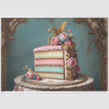 Pastel Rokoko Cake Slice 2 Decoupage Tissue
