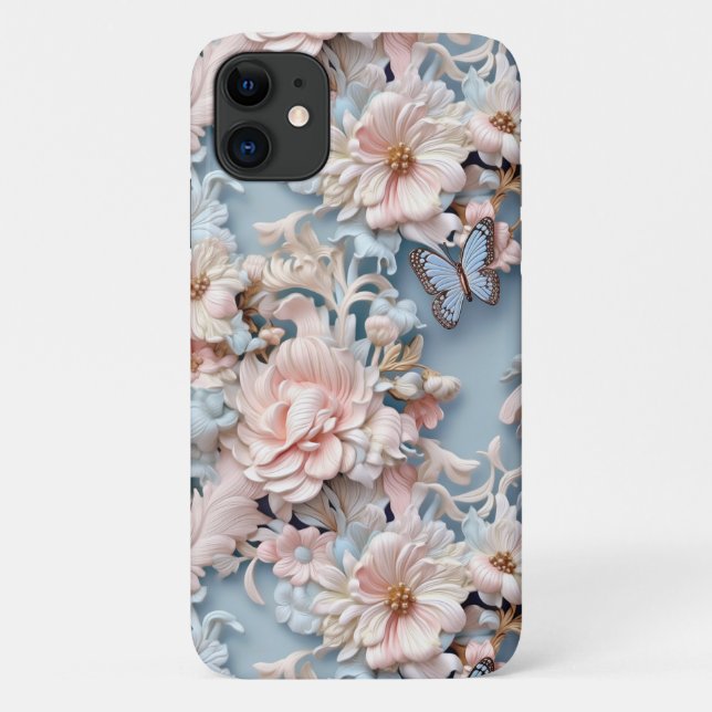 Pastel Rokoko Floral Case-Mate iPhone Hülle (Rückseite)