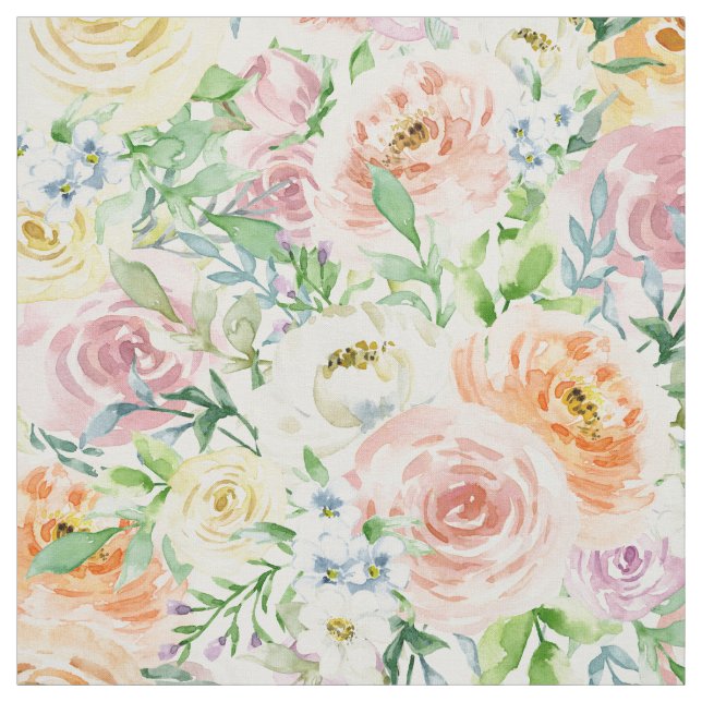 Pastel Romantischer Garten Stoff (Muster)