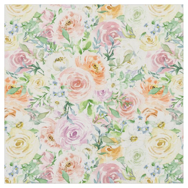 Pastel Romantischer Garten Stoff (Nahaufnahme)