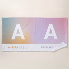 Pastel rosa Regenbogen gürtelförmig, einfach Strandtuch