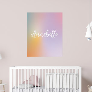 Pastel rosa Regenbogen mädchenhaftes Monogramm ein Poster
